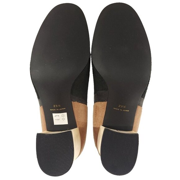 Comme des Garcons Colorblock Cowhide Heels 23.5 US 7 Multi Distressed Pumps $535 - Picture 9 of 11